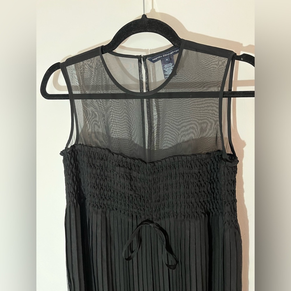 French Connection Black Sheer Top Mini Dress - Picture 4 of 9